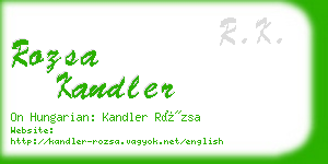 rozsa kandler business card